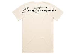 BACK DROP SCRIBBLE TEE -Cream/Black