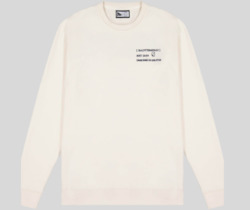 Clothing: Cream / Charcoal Emb Barcode 2.0 Crew