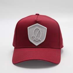 Clothing: MF SHIELD SNAPBACK BURGUNDY / WHITE