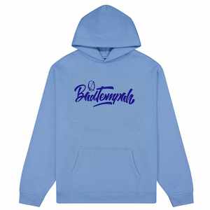 Clothing: Script logo hoodie-Aqua