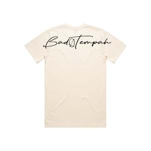 BACK DROP SCRIBBLE TEE -Cream/Black