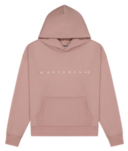 Laxed tracks  Hoodie-Pink