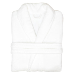 Bailey + Gray Luxurious White Fleece Bathrobe