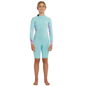 O'Neill Girl's Bahia BZ LS Long Spring 2mm - Aqua / Wavedye