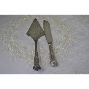 Cake Knife and Slice Set Silver