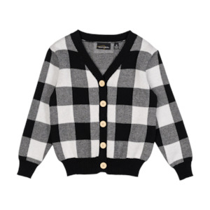 Rock Your Kid Black Checkered Cardigan