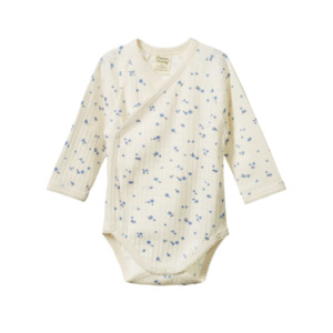 Clothing: Nature Baby LS Kimono Bodysuit Pointelle