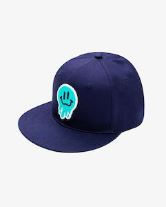 THE COLLECTIBLES | Navy Drippin in Smiles Flat Peak Cap