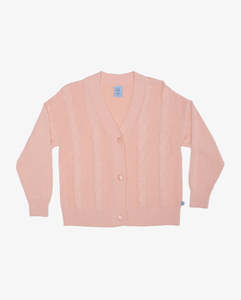 GRLFRND | Pink Cable Organic Cotton Cardigan