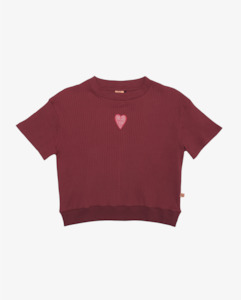 THE GIRL CLUB | Dark Plum Rib Crop Tee