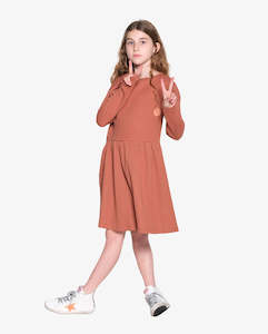 GRLFRND | Maple Waffle Cotton Gathered Waist Dress