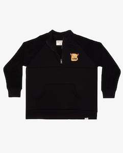 BAND OF BOYS | Black B Monster Quarter Zip Polar Fleece