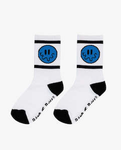 Clothing wholesaling: THE COLLECTIBLES | Blue + Red Squiggle Smile Skate Socks