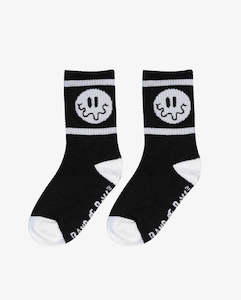 Clothing wholesaling: THE COLLECTIBLES | Black Squiggle Smile Skate Socks