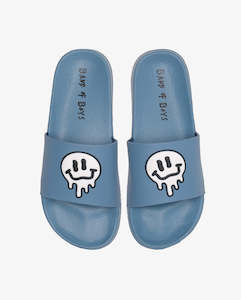 THE COLLECTIBLES | Drippin In Smiles Blue Slides