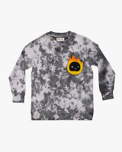 BAND OF BOYS | Grey Tie-Dye Flame Guy Crew