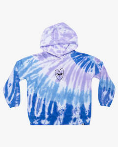 THE GIRL CLUB | Purple/Blue Tie-Dye Happy Heart Hood