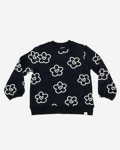 Clothing wholesaling: THE GIRL CLUB | Black Flower Heart Crew