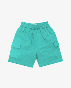 THE GIRL CLUB | Teal Linen Cargo Shorts