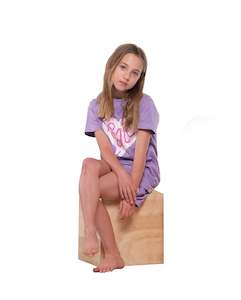 Clothing wholesaling: THE GIRL CLUB | Lavender Peace Heart Summer PJs