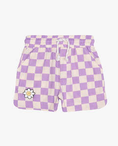 THE GIRL CLUB | Lavender Checker Shorts