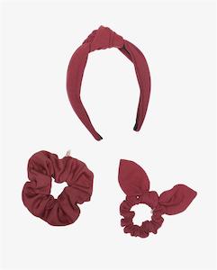 Clothing wholesaling: THE COLLECTIBLES | Ruby Cotton Rib Hair Accessories Set