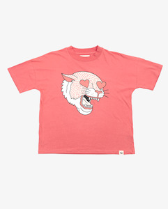 THE GIRL CLUB | Coral Leopard Heart Relaxed Tee