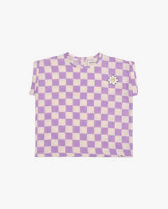 THE GIRL CLUB | Lavender Checker Relaxed Top