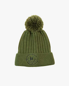 Clothing wholesaling: THE COLLECTIBLES | Green Squiggle Smile Beanie