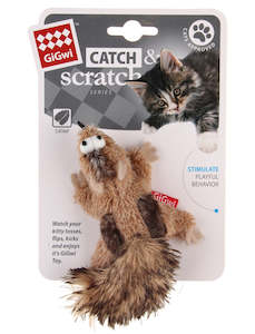 GiGwi Catch & Scratch Cat Toy Chipmunk