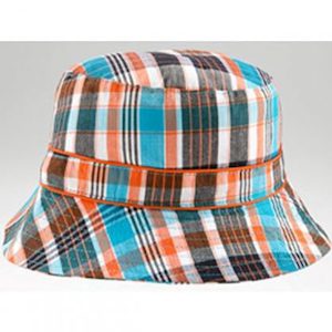 Banz Blue/Orange Check Bucket Sunhat 6m-2 years