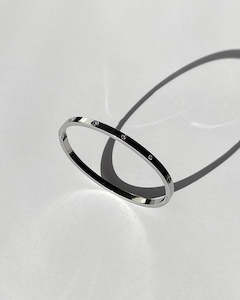 Blanca Bangle Thin Band - Silver