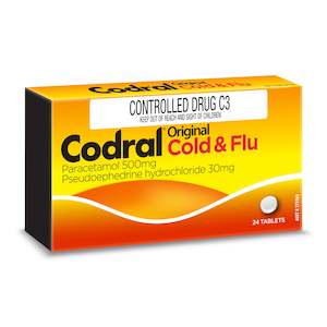 Medicines Treatments: CODRAL Orig Cold Flu NZ PSE C3 24pk