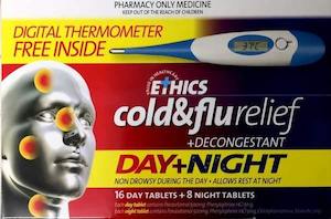 ETHICS Cold & Flu Day & Night 24+Thermometer