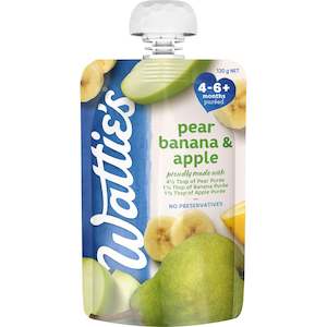 WATTIES S1 B/F Pear Banana&Aple 120g