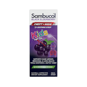 Sambucol Black Elderberry Kids Chesty + Nasal Soothing Syrup 120ml