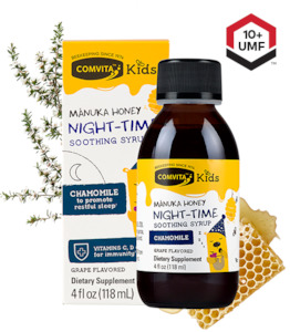 Childrens Health: Comvita Kids Honey Night-Time Soothing Syrup 4fl oz 118ml