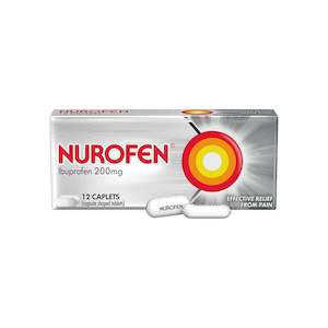 Nurofen Pain and Inflammation Relief Caplets 200mg Ibuprofen 12 pack