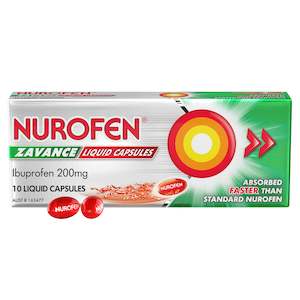 Nurofen Zavance Fast Pain Relief Liquid Capsules 200mg Ibuprofen 10 pack