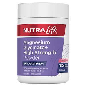 Nutra-Life® Magnesium Glycinate + High Strength Powder 180g