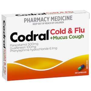 Codral Cold & Flu +Mucus Cough Capsules 48s