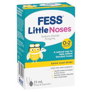 FESS Little Noses Saline Nasal Drops + Aspirator 25mL