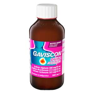 Stomach Bowel Treatments: Gaviscon Dual Act Mixed Berry Liquid 300ml