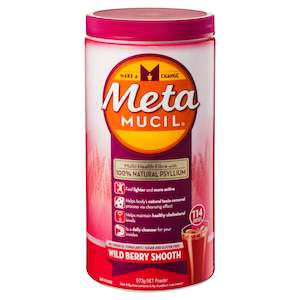 Metamucil Multi-Health Fibre with 100% Psyllium Natural Psyllium Wild Berry Smooth 114D