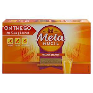 Metamucil Multi-Health Fibre with 100% Psyllium Natural Psyllium Orange Smooth 30D