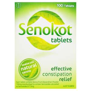 Senokot Tablets Constipation Relief 100 Pack Limited 1 per customer