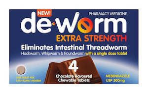 Stomach Bowel Treatments: De-Worm Extra Strength Chocolate 10tabs