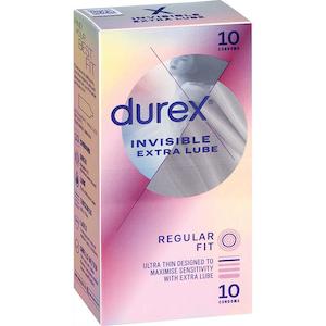 DUREX Condoms Invisible Extra Lube 10pk