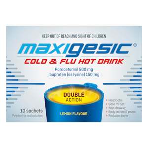 Maxigesic Cold&Flu Lemon Hot Drink 10 Sachets