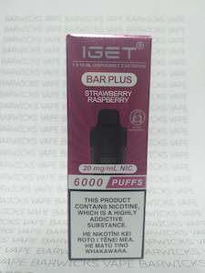 IGET BAR PLUS 6000 20mg Strawberry Raspberry